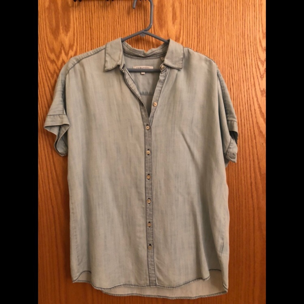 Foxcroft short sleeve button down tencel shirt
